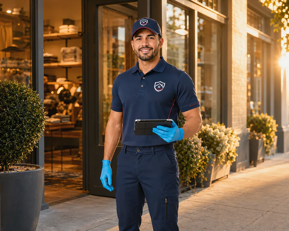 Adibug technician providing commercial pest control in Hampton Roads